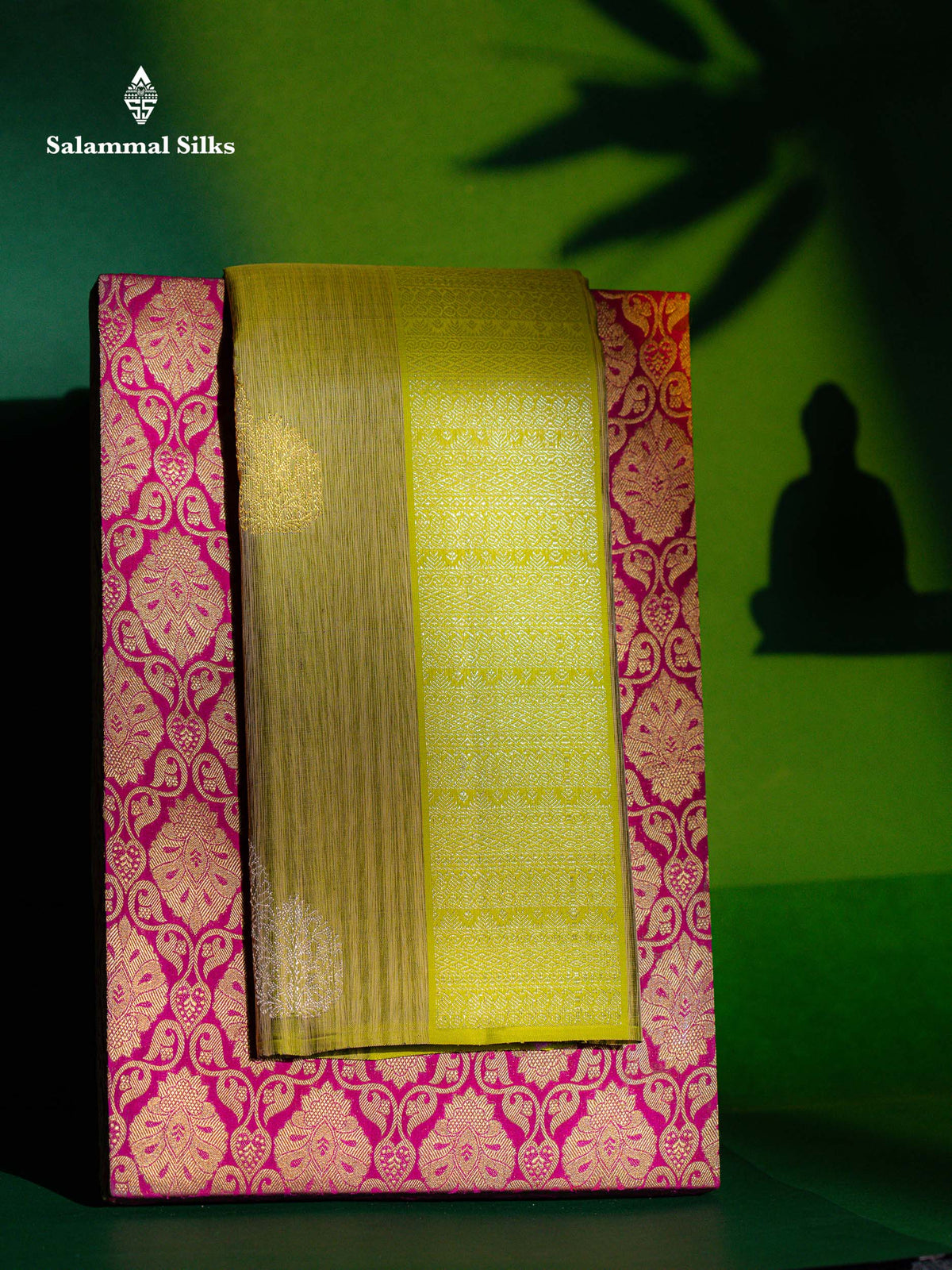 Beautiful Pista Green Fancy Pure Kanjivaram Silk Saree With Contrast Dark Purple Blouse