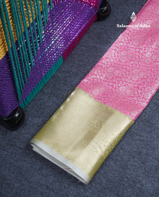 Semi Silk Pattu Pavadai (Baby Pink) with Sandal Blouse 26"