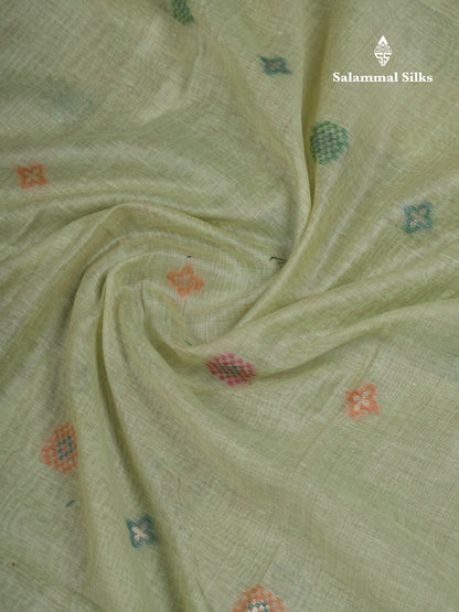 Beautiful Cream Sandal Meanakari Work Muga Cotton Saree With Contrast Brown Blouse