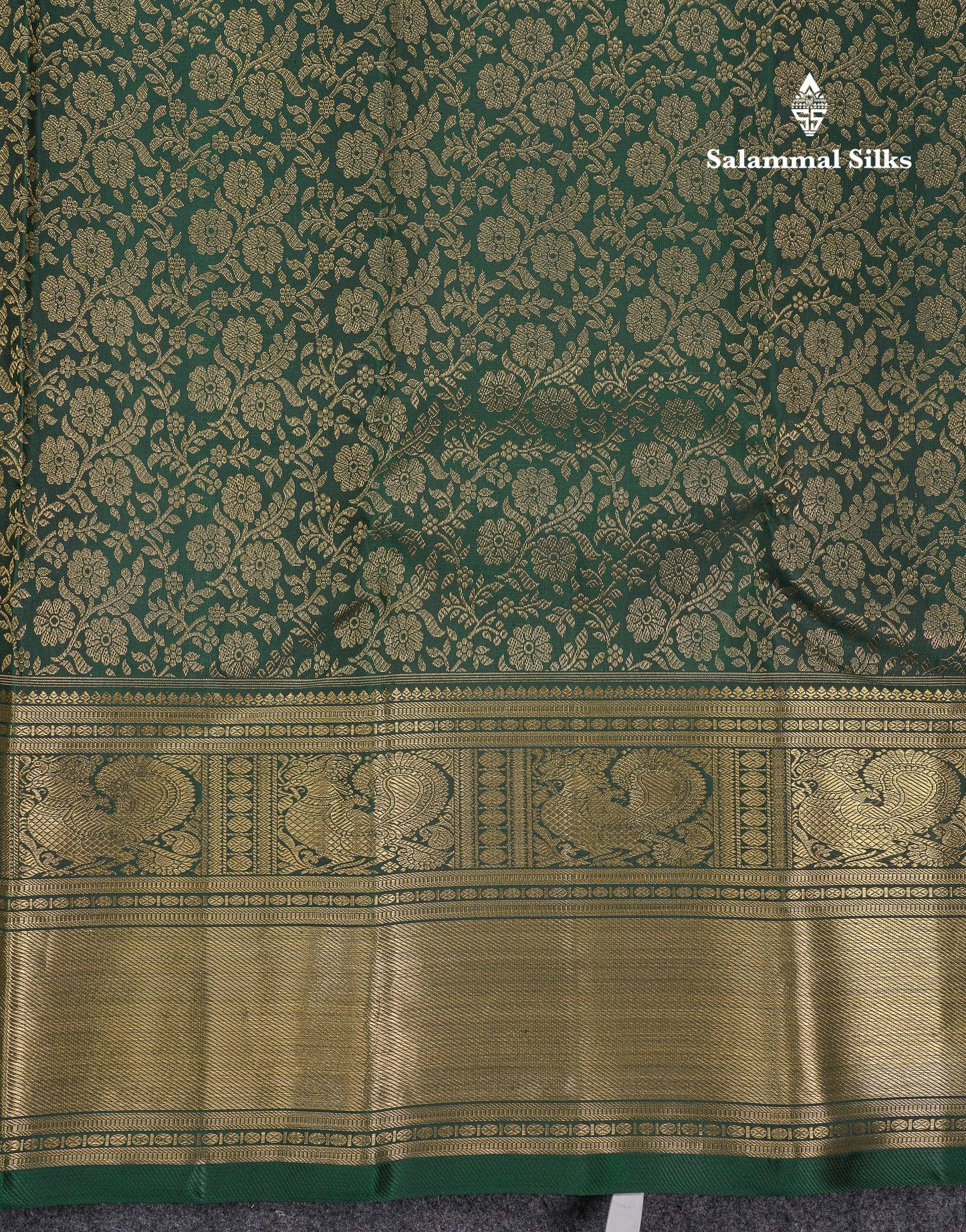Beautiful Bottle Green Pure Kanjivaram 2G Zari Pure Silk Saree With Traditional Evening Morning Border