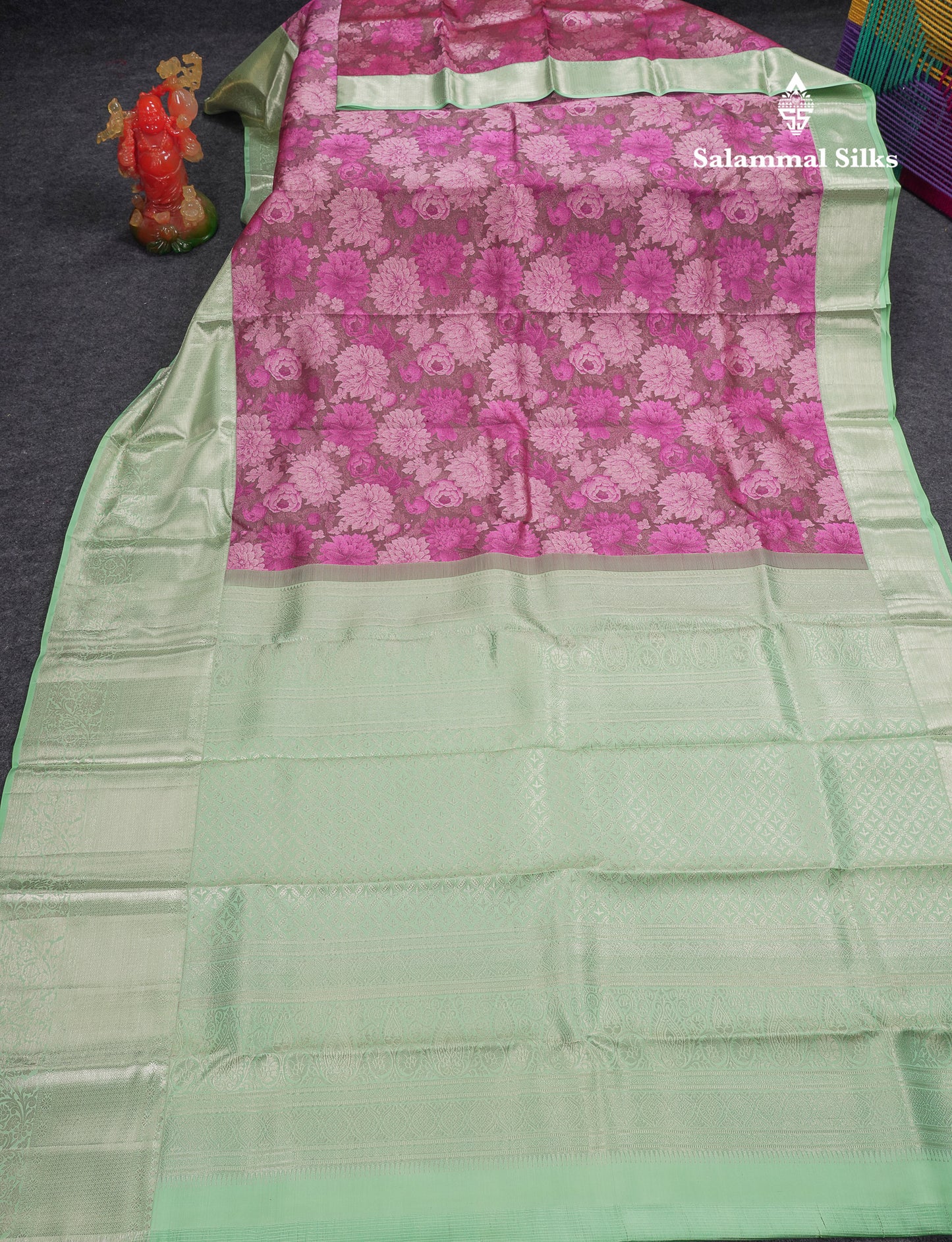 Beautiful Dual Tone Brown Fancy Pure Kanjivaram Silk Saree with Contrast Light Pista Green Traditional Evening Morning Border