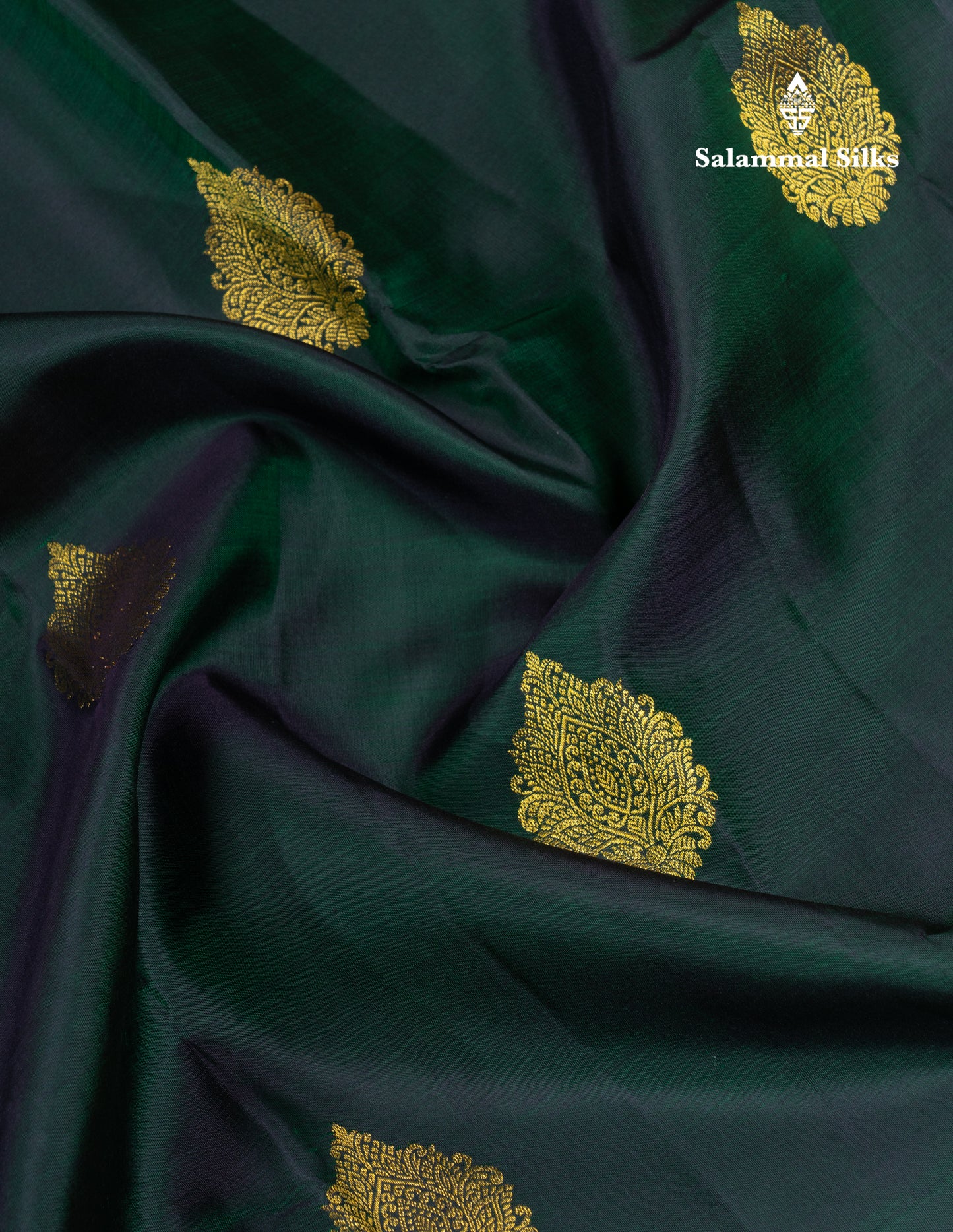 Bottle Green Pure Kanjivaram Silk Saree With Contrast Baby Pink Traditional Border