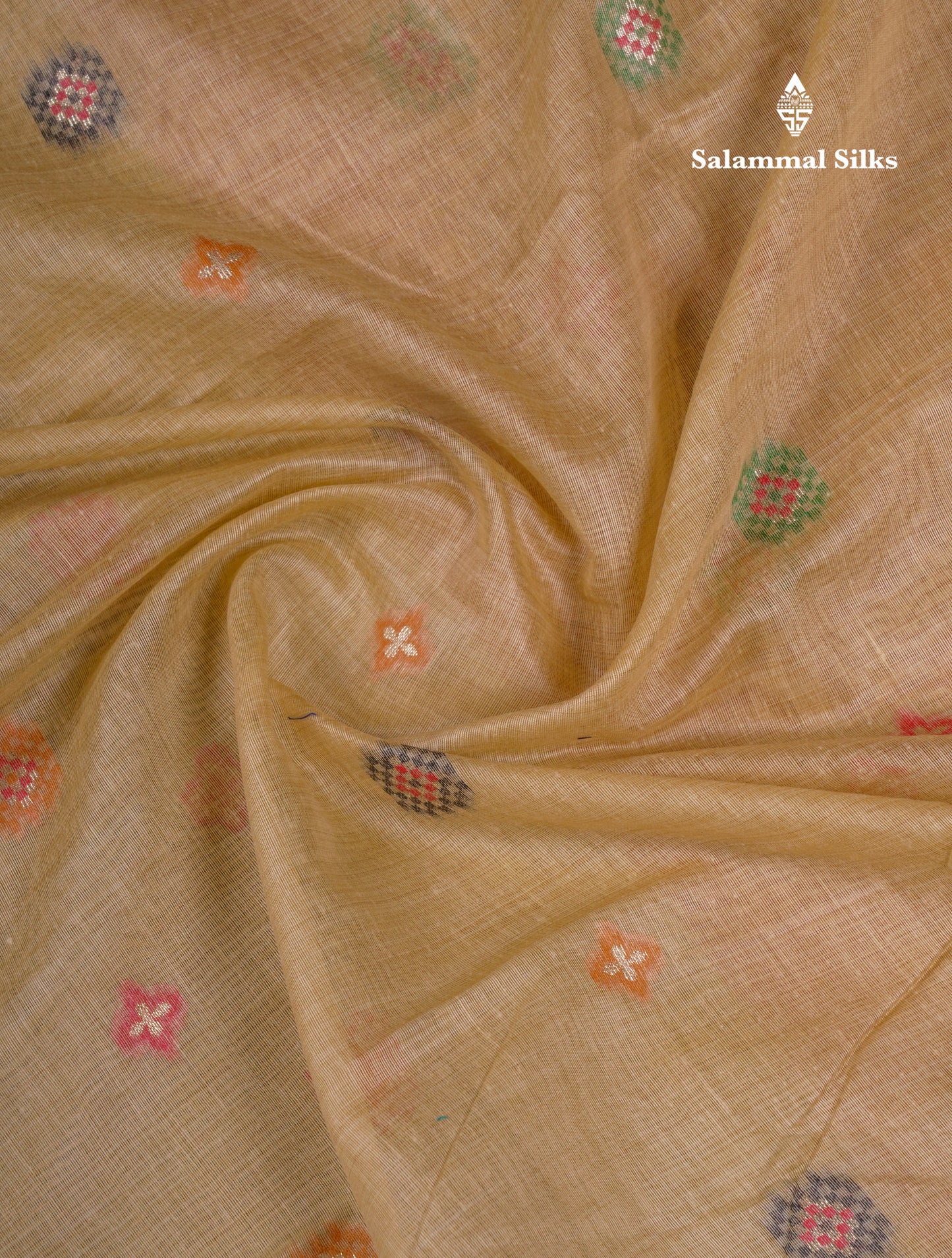 Beautiful Cream Sandal Meanakari Work Muga Cotton Saree With Contrast Brown Blouse