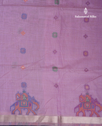 Beautiful Cream Sandal Meanakari Work Muga Cotton Saree With Contrast Brown Blouse