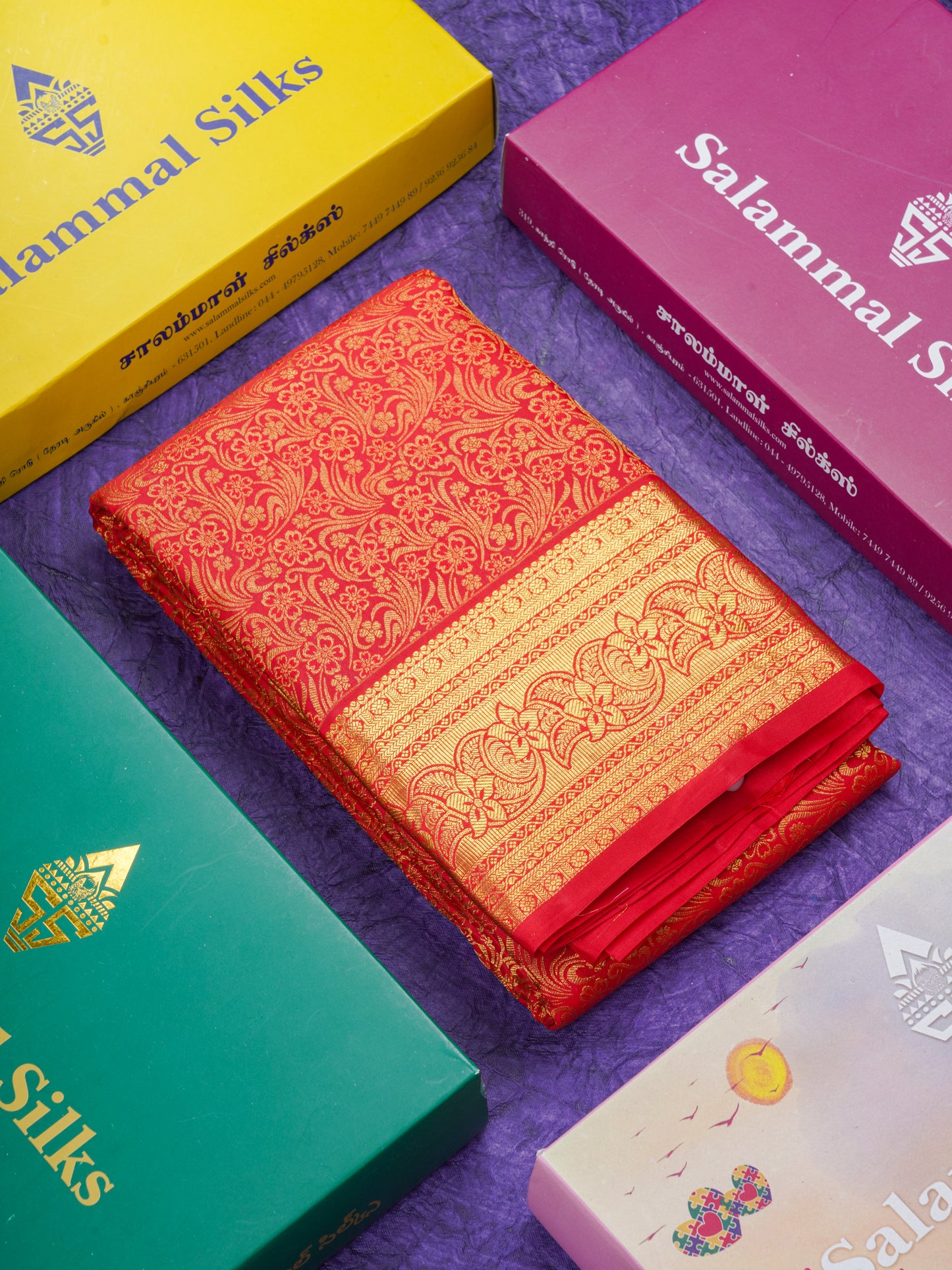 Chilly Red Bridal Pure Kanjivaram Silk Saree With Traditional Border