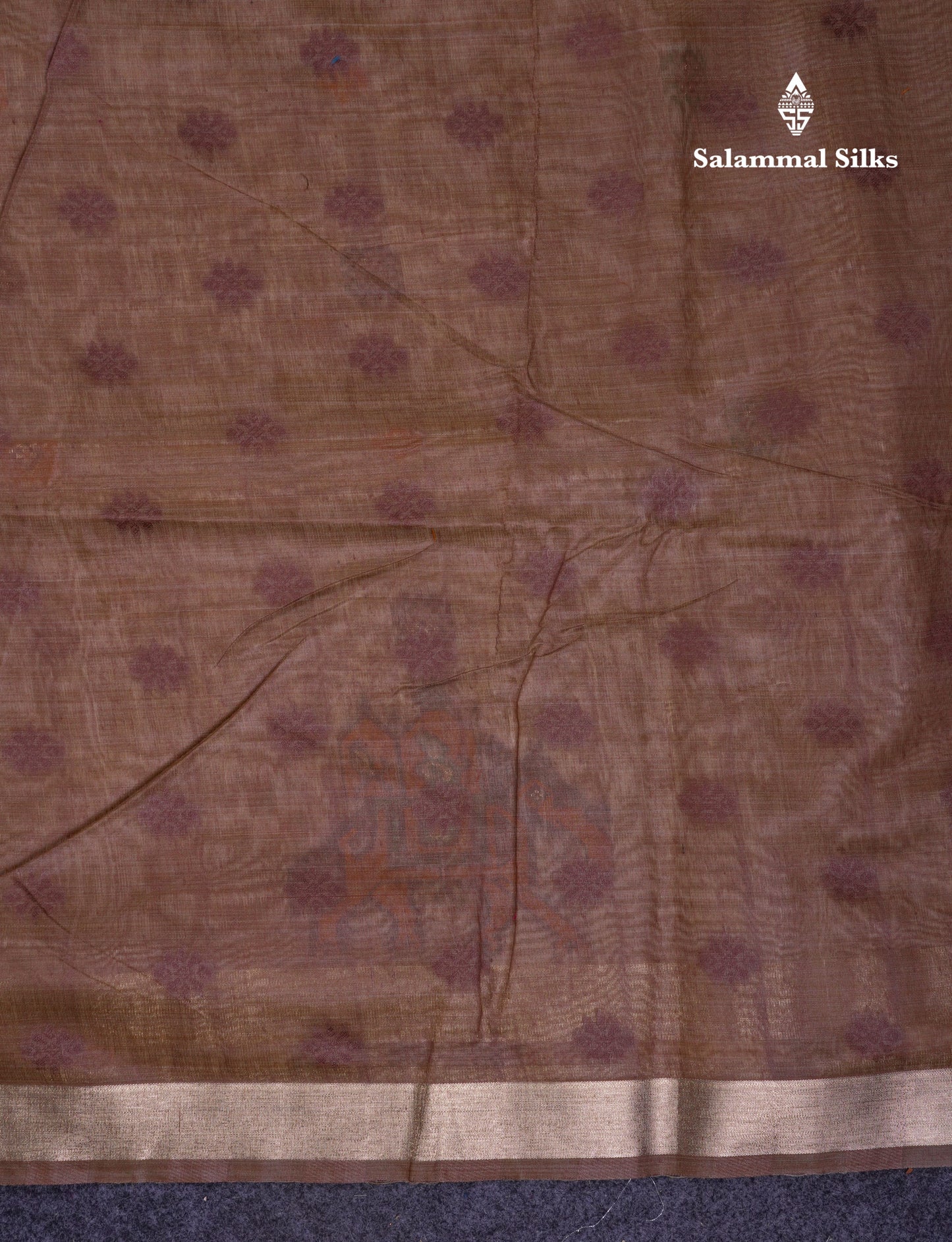 Beautiful Cream Sandal Meanakari Work Muga Cotton Saree With Contrast Brown Blouse