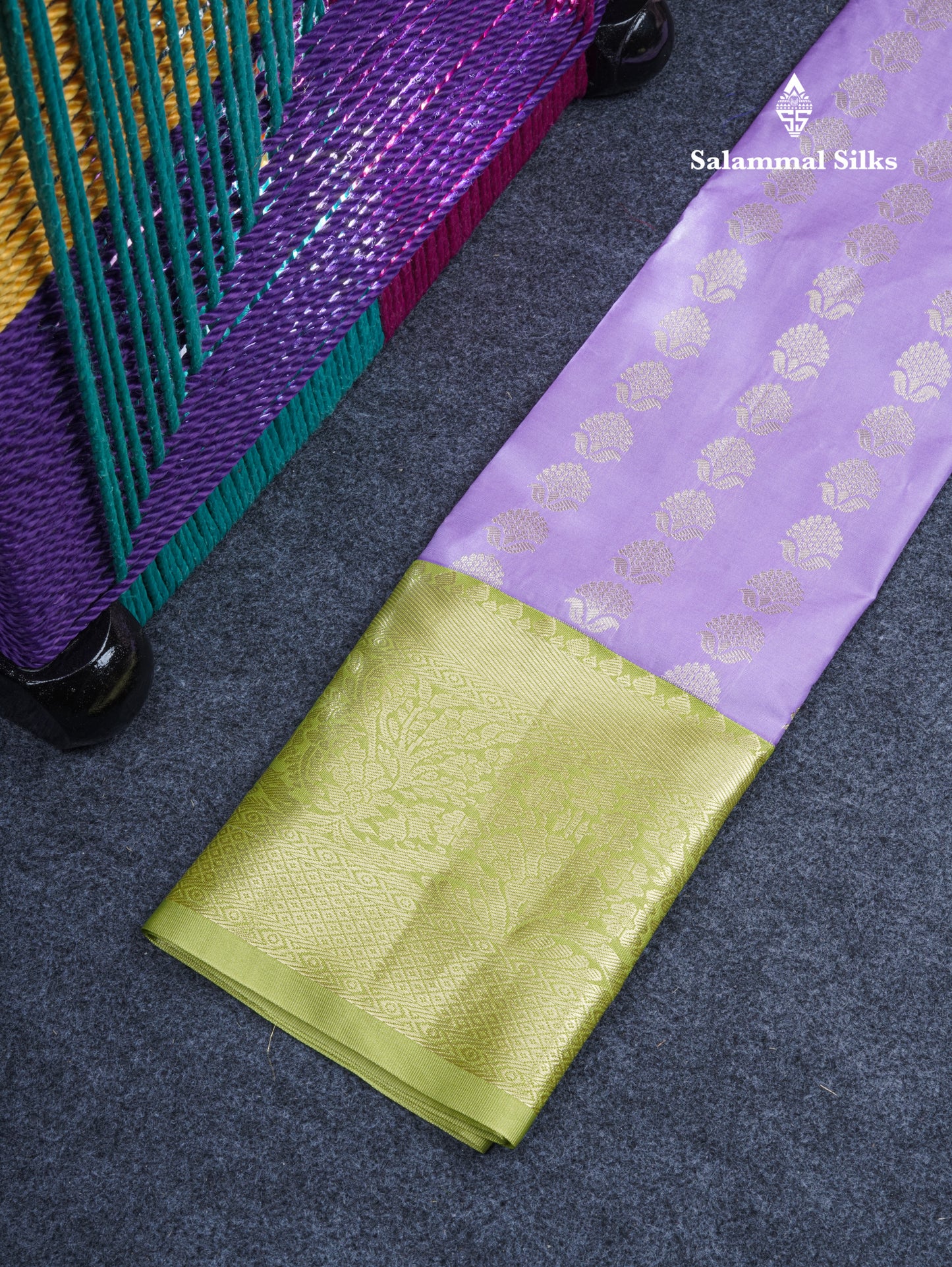 Semi Silk Pattu Pavadai (Lavender) with Pista Green Blouse 27"