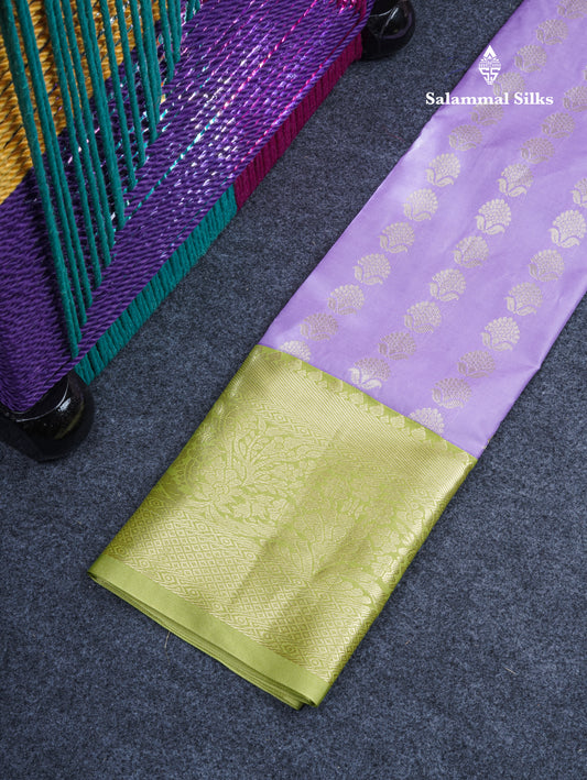 Semi Silk Pattu Pavadai (Lavender) with Pista Green Blouse 27"
