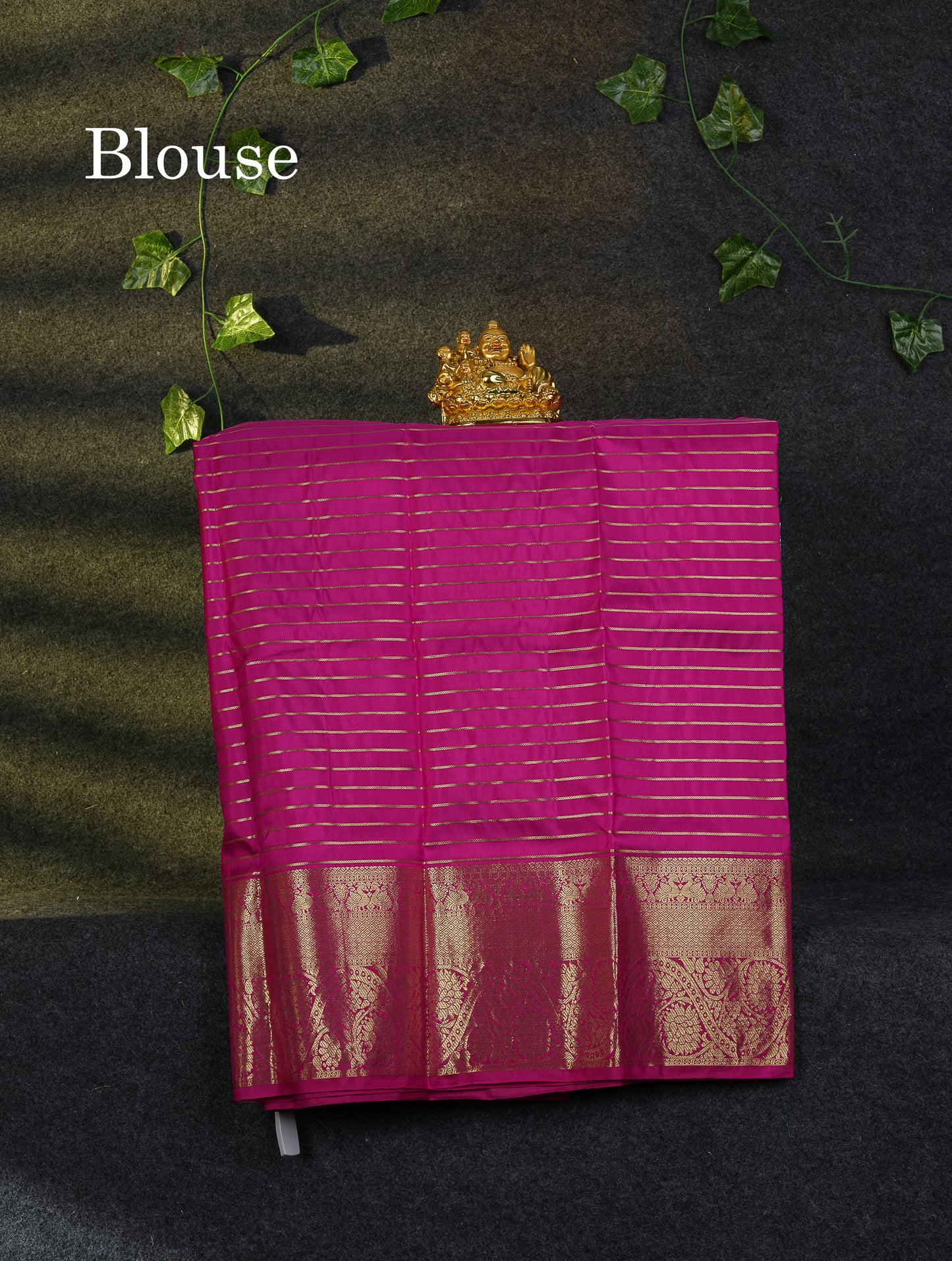 Beautiful Pure Silk Pattu Pavadai Checks With Butta (Dark Magenta) With Contrast Magenta Pink Blouse 27"