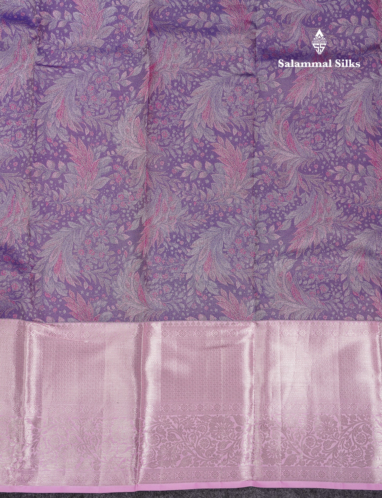Beautiful Violet Fancy Pure Kanjivaram Silk Saree with Contrast Light Pink Traditional Evening Morning Border