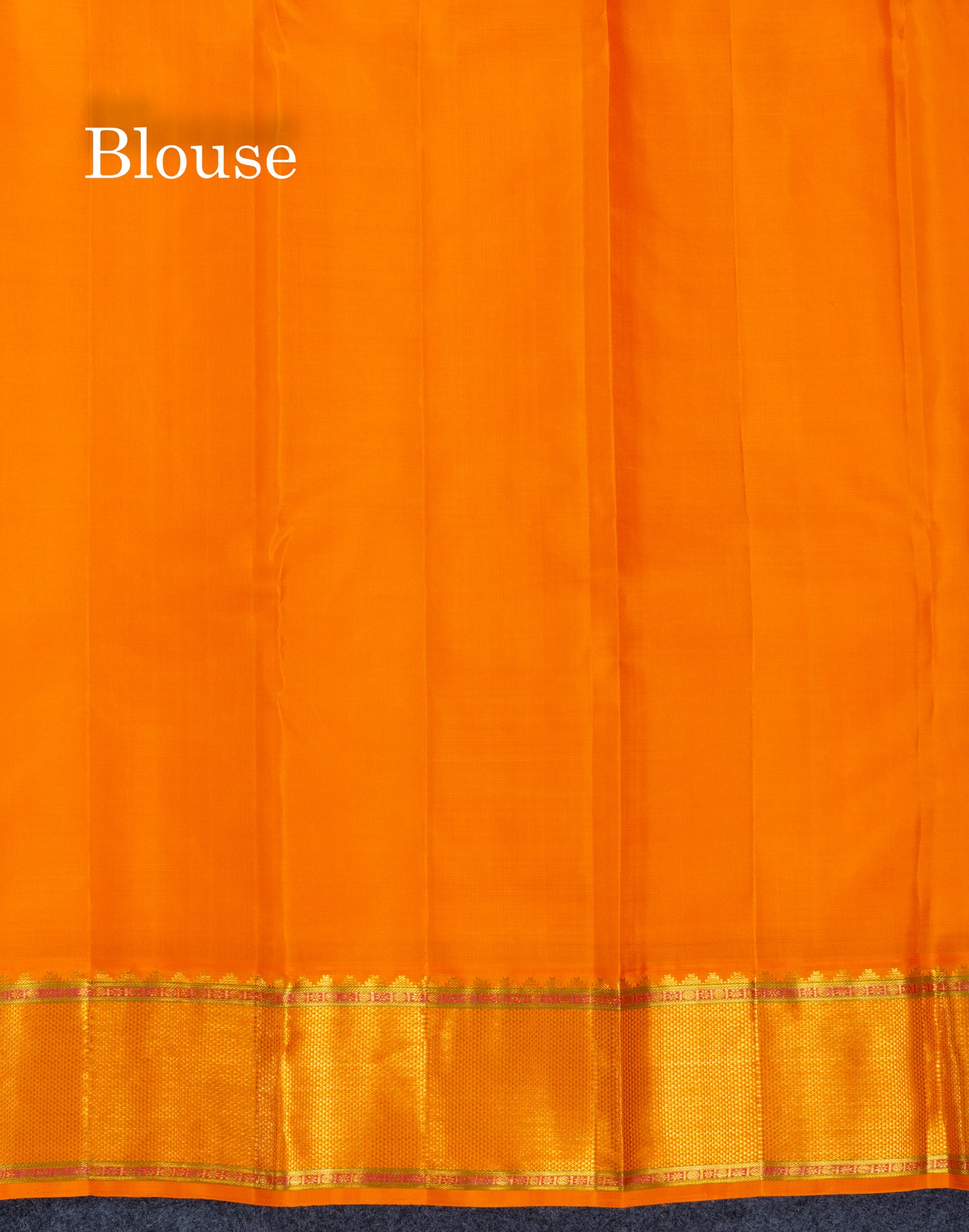 Half White Pure Kanjivaram Silk Saree With Contrast Orange Traditional Border