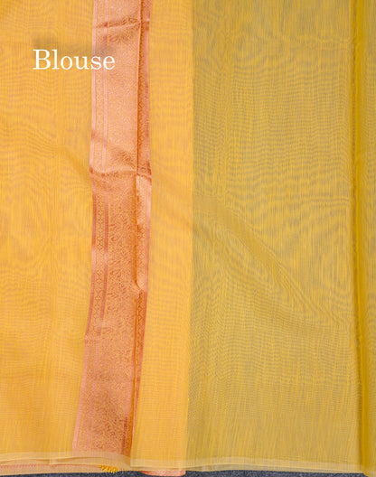 Light Green Meenakari Work Cotton Mix Saree With Self Blouse