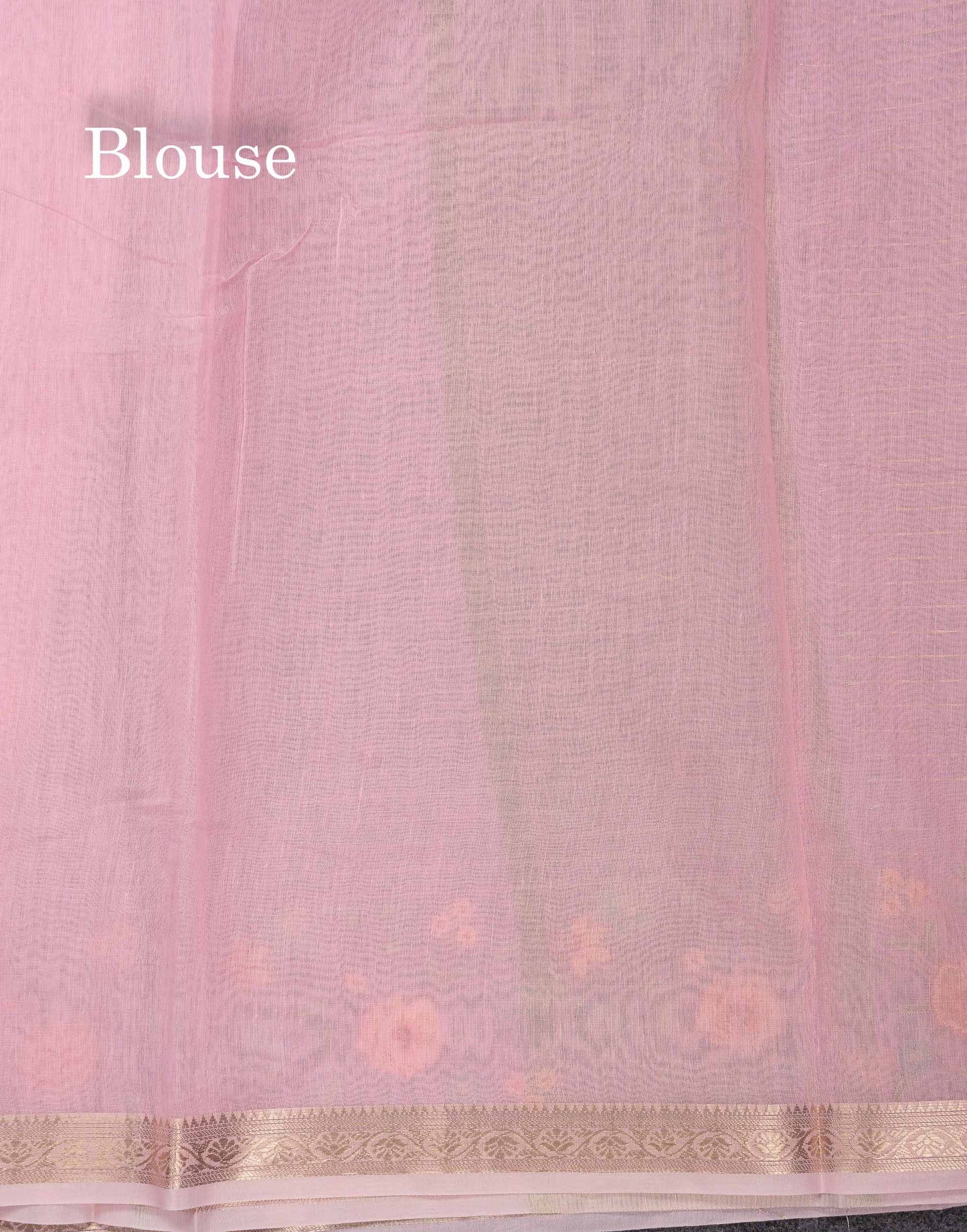 Beautiful Light Pink Zari Lines Cotton Mix Fancy Saree With Embroidery Floral Design & Small Zari Border