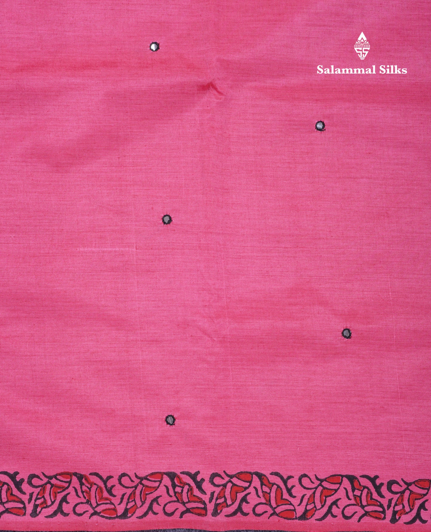 Beautiful Black Mirror Work South Cotton Printed Saree With Contrast Elephant Grey Blouse