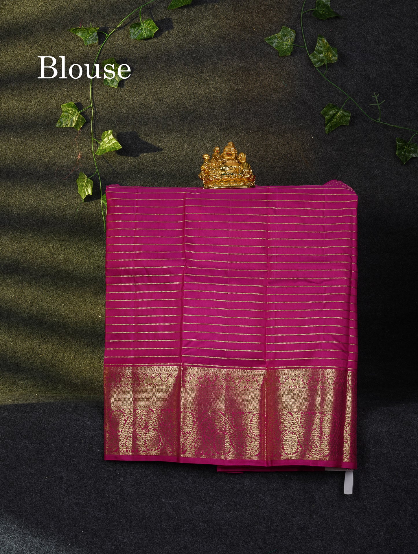 Beautiful Pure Silk Pattu Pavadai Checks With Butta (Dark Magenta) With Contrast Magenta Pink Blouse 27"