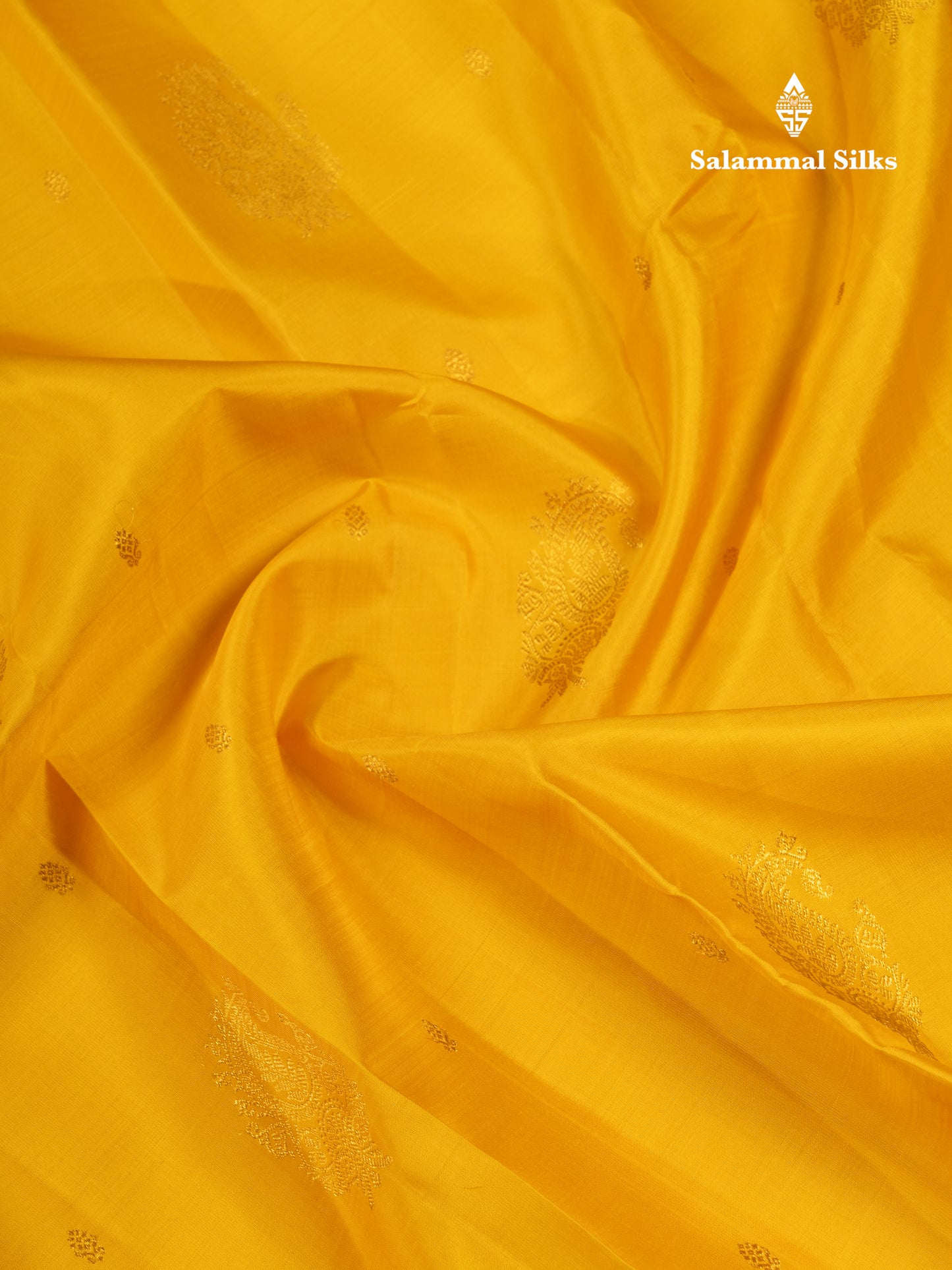 Mustard Yellow Pure Kanjivaram Silk Saree With Contrast Dark Purple Traditional Border