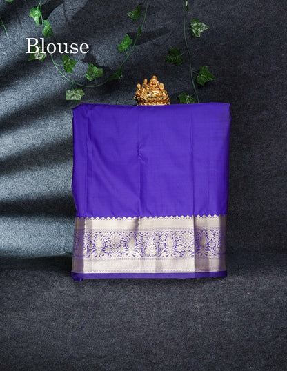 Semi Silk Pattu Pavadai (Green) with Violet Blouse 27"
