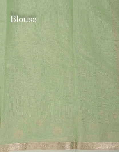 Beautiful Light Pink Zari Lines Cotton Mix Fancy Saree With Embroidery Floral Design & Small Zari Border