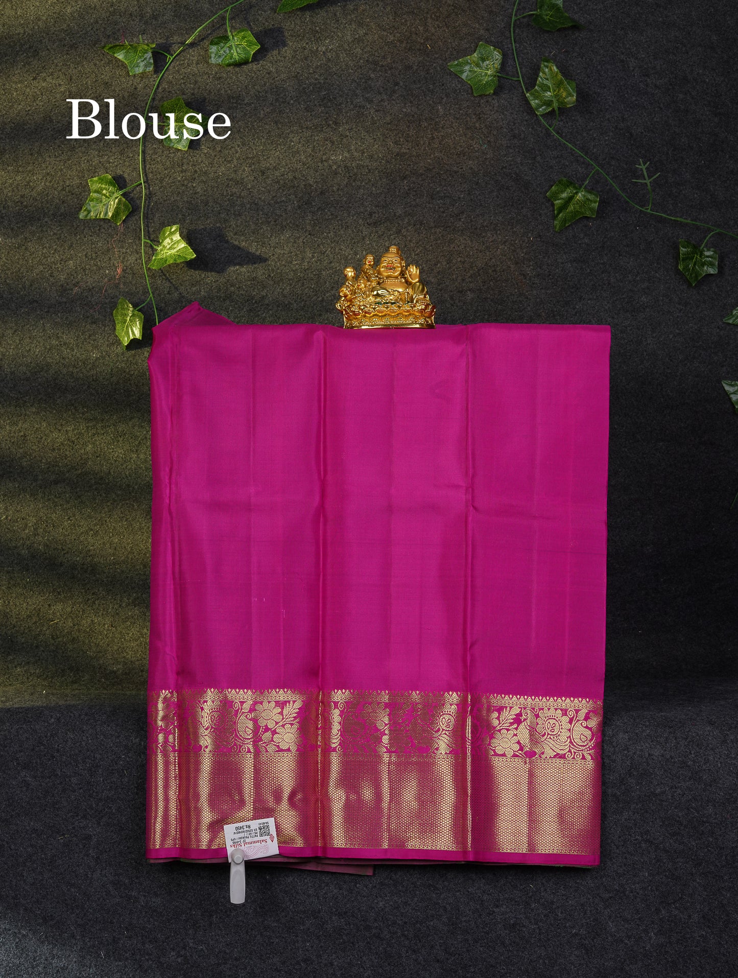 Beautiful Pure Silk Pattu Pavadai (Bottle Green) With Contrast Magenta Pink Blouse 27"