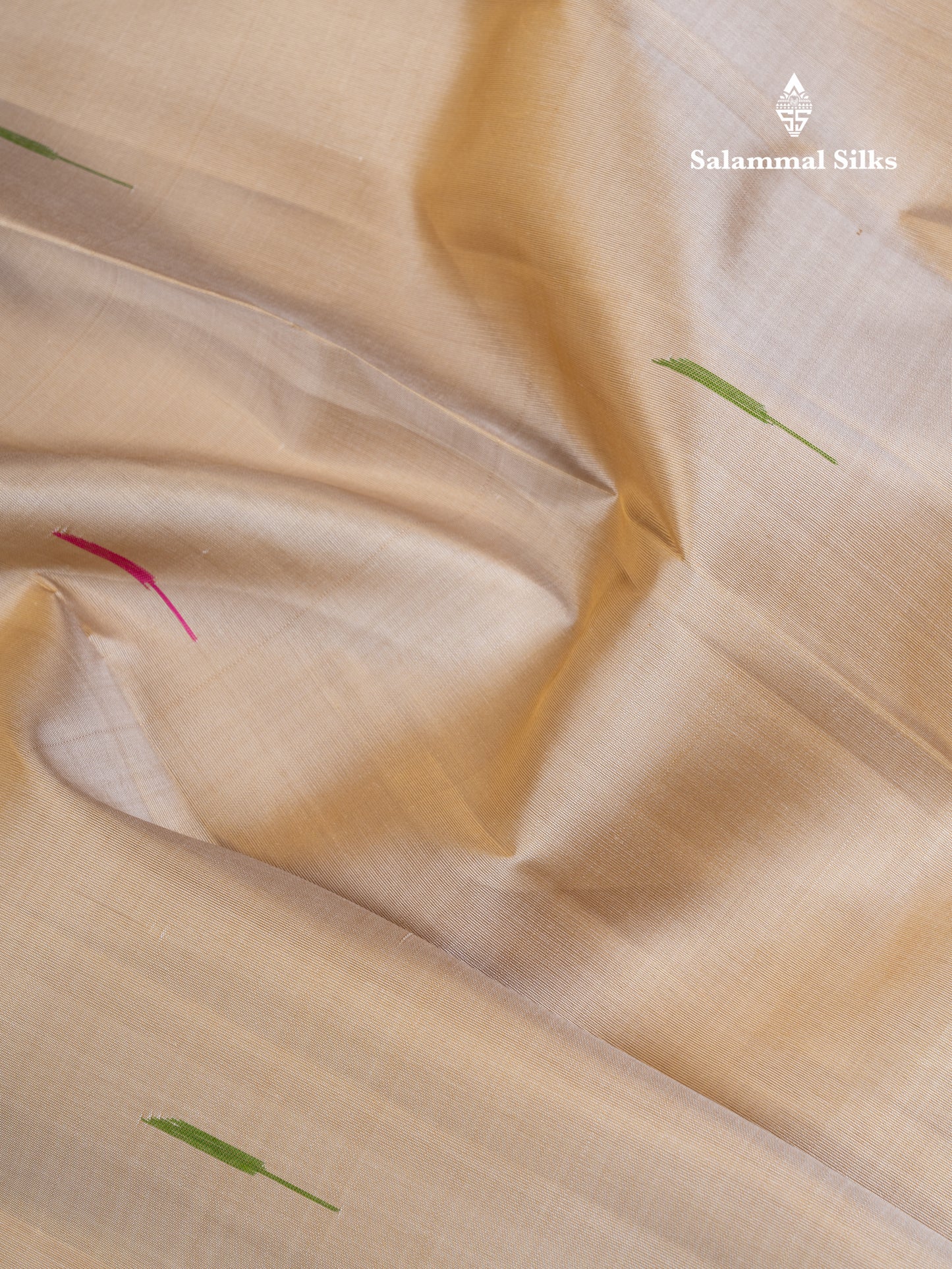 Cream Sandal Beautiful Pure Kanjivaram Silk Saree With Traditional 8 Kol Temple Border