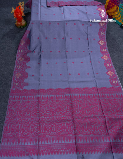Light Violet Semi Tussar Fancy Saree With Fancy Border