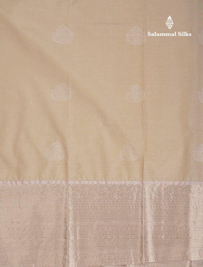 Beautiful Violet Semi Silk Saree With Contrast Cream Sandal Traditional Evening Morning Border