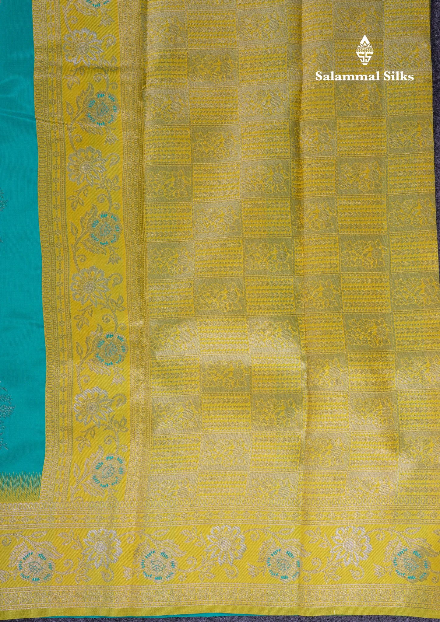 Beautiful Sapphire Blue Semi Silk Saree With Contrast Manthulir Green Fancy Border