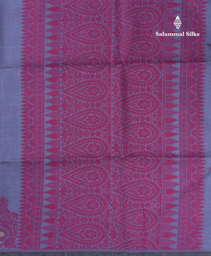 Light Violet Semi Tussar Fancy Saree With Fancy Border
