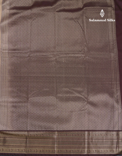 Beautiful Cream Sandal Semi Silk Saree With Contrast Dark Brown Traditional Border