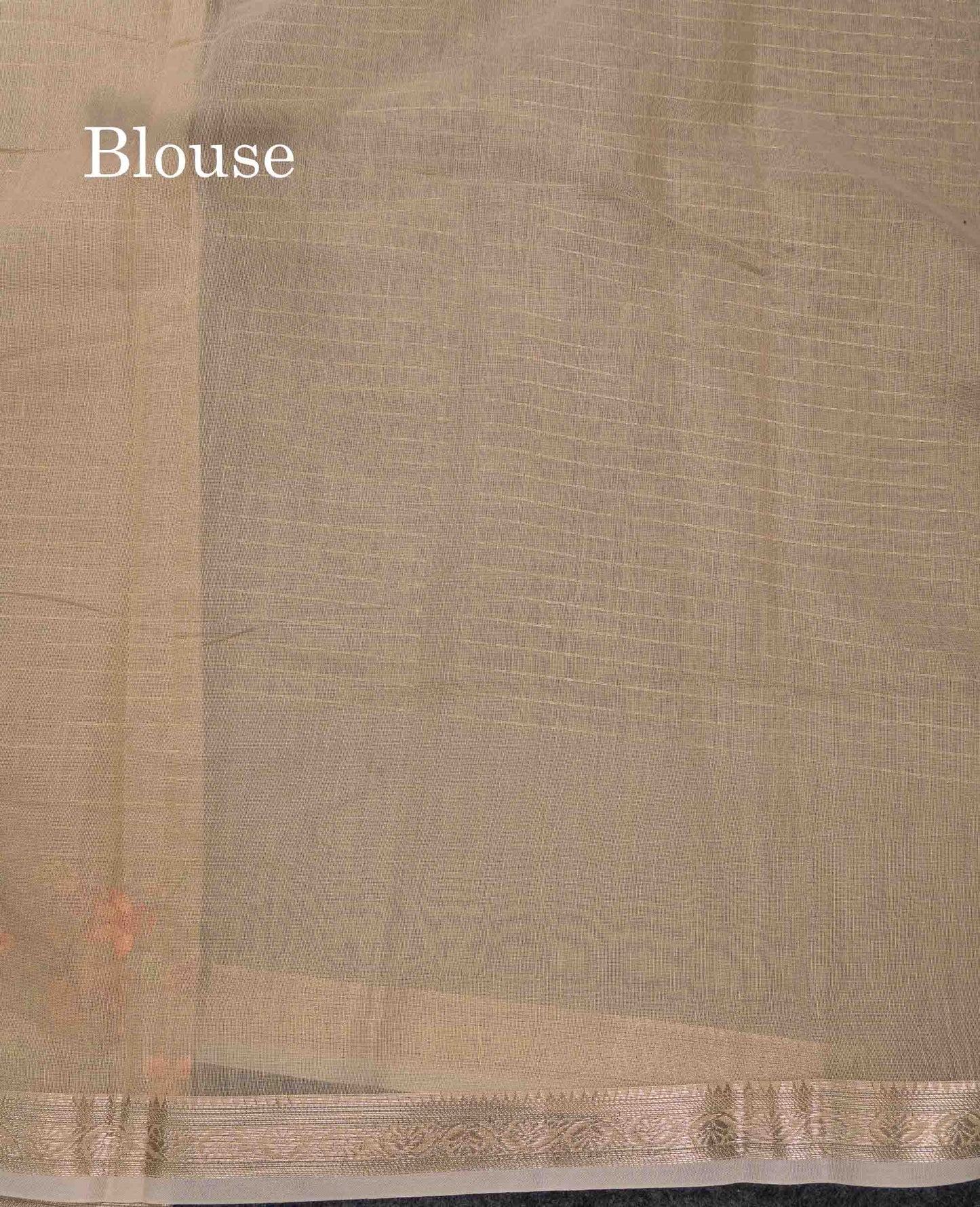 Beautiful Light Pink Zari Lines Cotton Mix Fancy Saree With Embroidery Floral Design & Small Zari Border