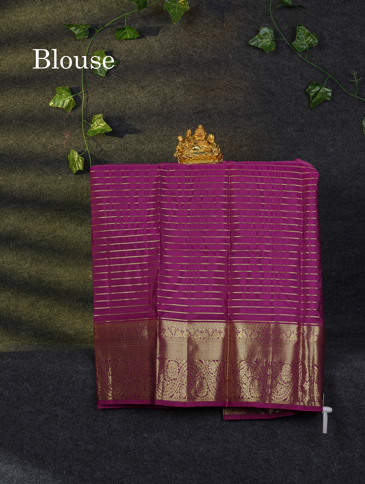 Beautiful Pure Silk Pattu Pavadai Checks With Butta (Dark Magenta) With Contrast Magenta Pink Blouse 27"