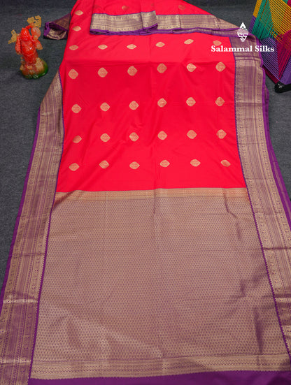 Beautiful Cream Sandal Semi Silk Saree With Contrast Dark Brown Traditional Border