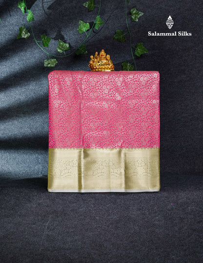 Semi Silk Pattu Pavadai (Sapphire Green) with Lavender Blouse 27"