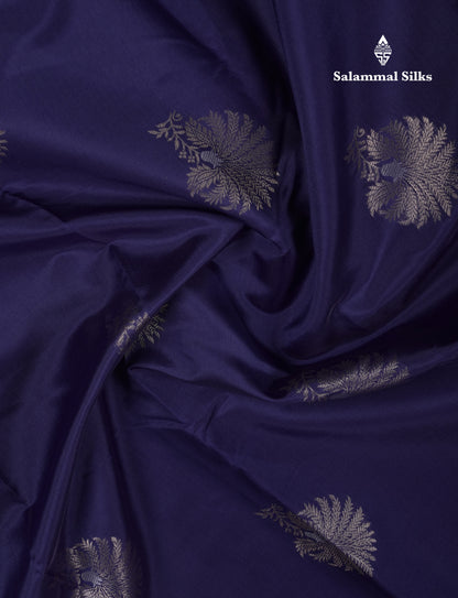 Beautiful Sapphire Blue Semi Silk Saree With Contrast Manthulir Green Fancy Border