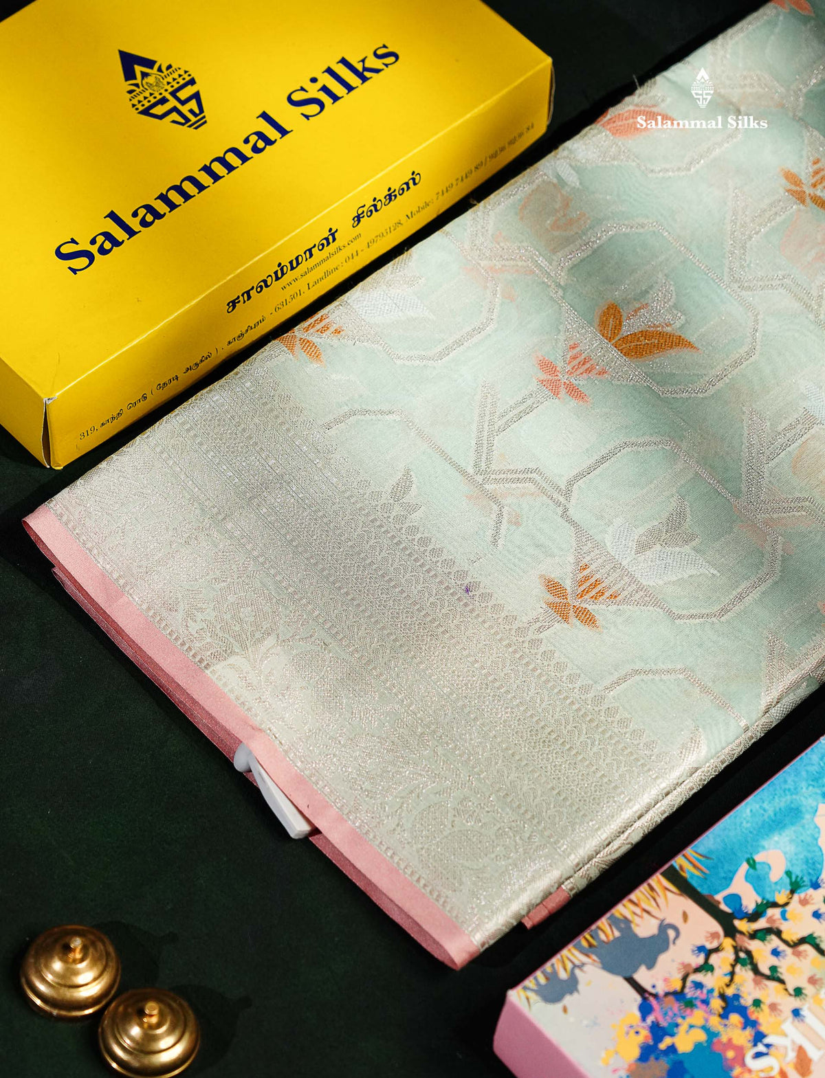 Pista Green Fancy Saree With Grand Blouse
