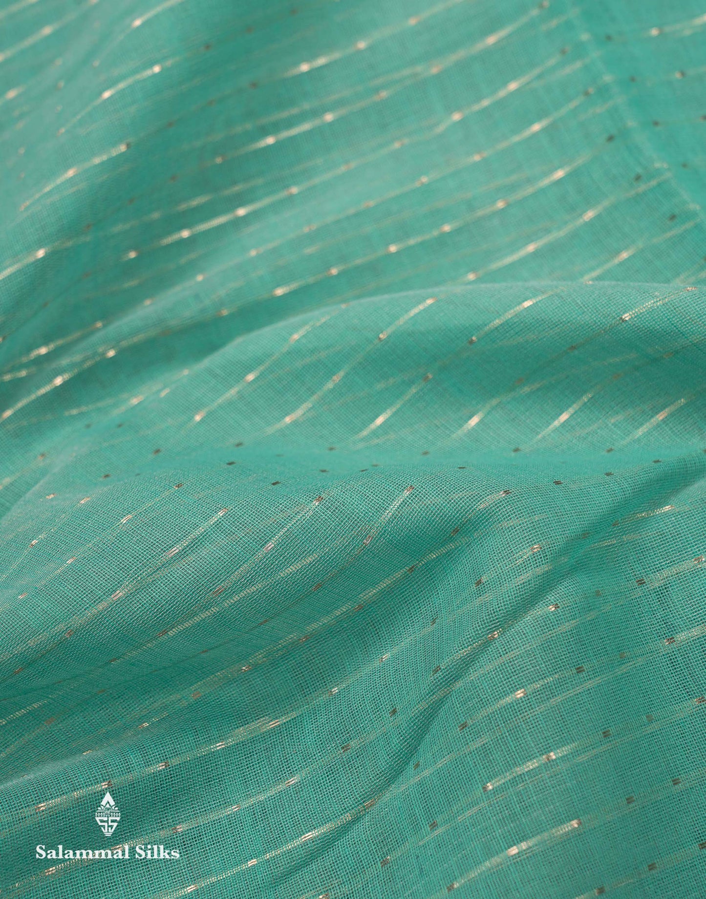 Beautiful Light Pink Zari Lines Cotton Mix Fancy Saree With Embroidery Floral Design & Small Zari Border