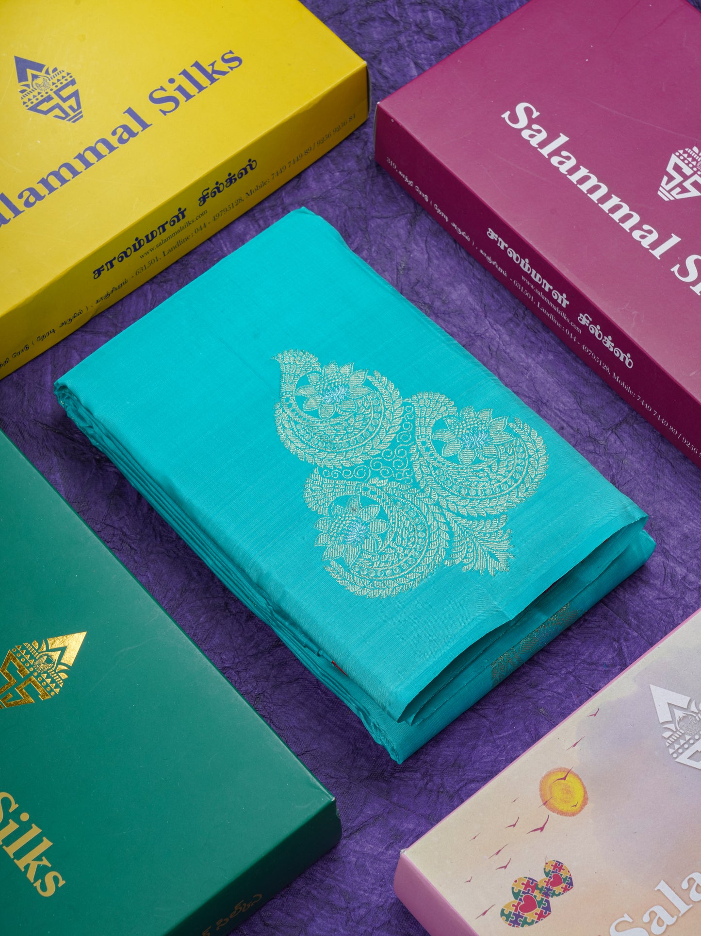 Beautiful Sapphire Blue Fancy Pure Kanjivaram Silk Saree With Contrast Pinkish Orange Blouse