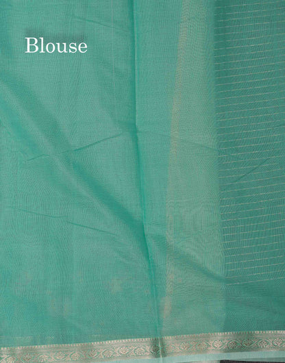 Beautiful Light Pink Zari Lines Cotton Mix Fancy Saree With Embroidery Floral Design & Small Zari Border