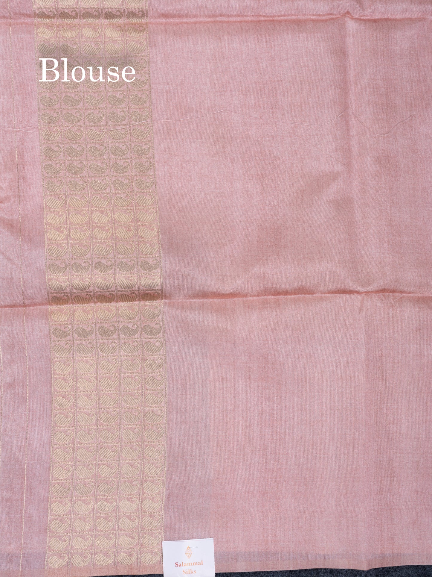 Peach Semi Tussar Fancy Saree With Contrast Light Grey Fancy Border