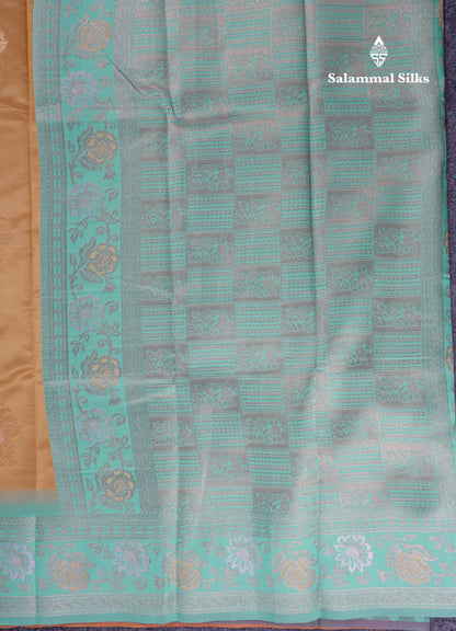 Beautiful Sapphire Blue Semi Silk Saree With Contrast Manthulir Green Fancy Border