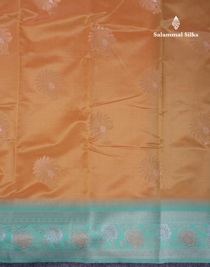 Beautiful Sapphire Blue Semi Silk Saree With Contrast Manthulir Green Fancy Border