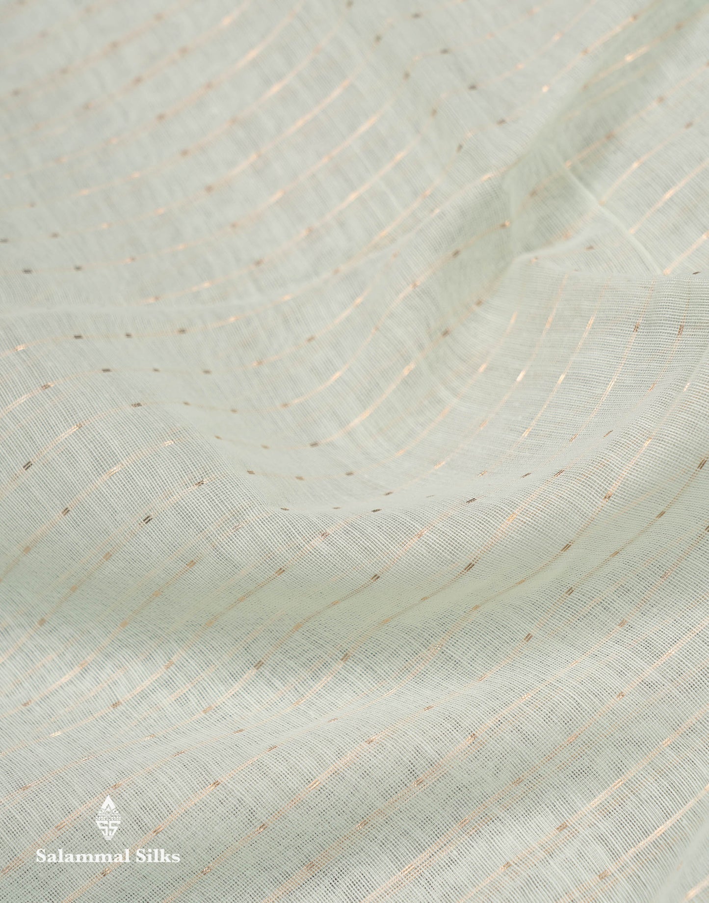 Beautiful Light Pink Zari Lines Cotton Mix Fancy Saree With Embroidery Floral Design & Small Zari Border