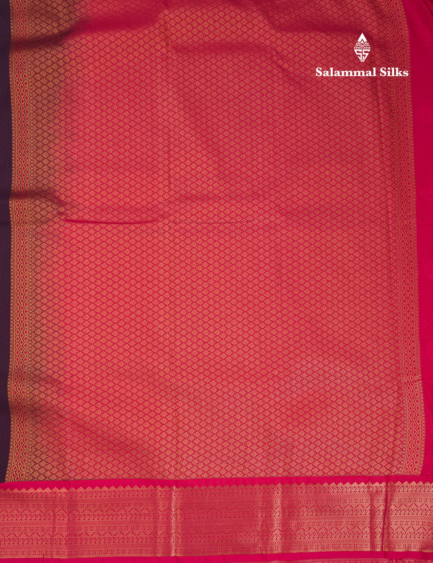 Beautiful Dark Violet Semi Silk Saree With Contrast Traditional Pink Border
