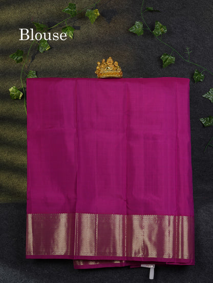 Beautiful Pure Silk Pattu Pavadai Checks With Butta (Magenta) With Contrast Magenta Pink Blouse 36"