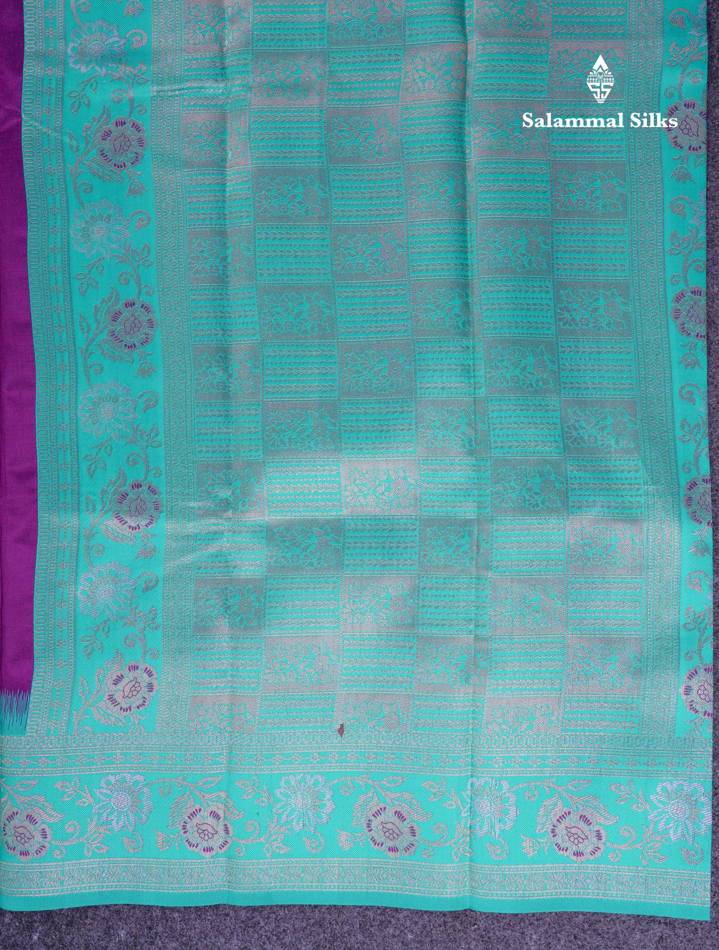 Beautiful Sapphire Blue Semi Silk Saree With Contrast Manthulir Green Fancy Border