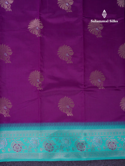 Beautiful Sapphire Blue Semi Silk Saree With Contrast Manthulir Green Fancy Border