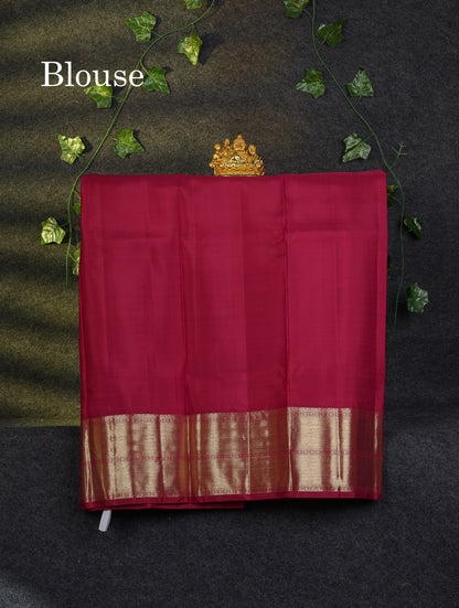 Beautiful Pure Silk Pattu Pavadai (Manthulir Green) With Contrast Maroon Blouse 36"