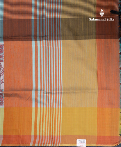 Multicolour Semi Tussar Fancy Saree With Blouse