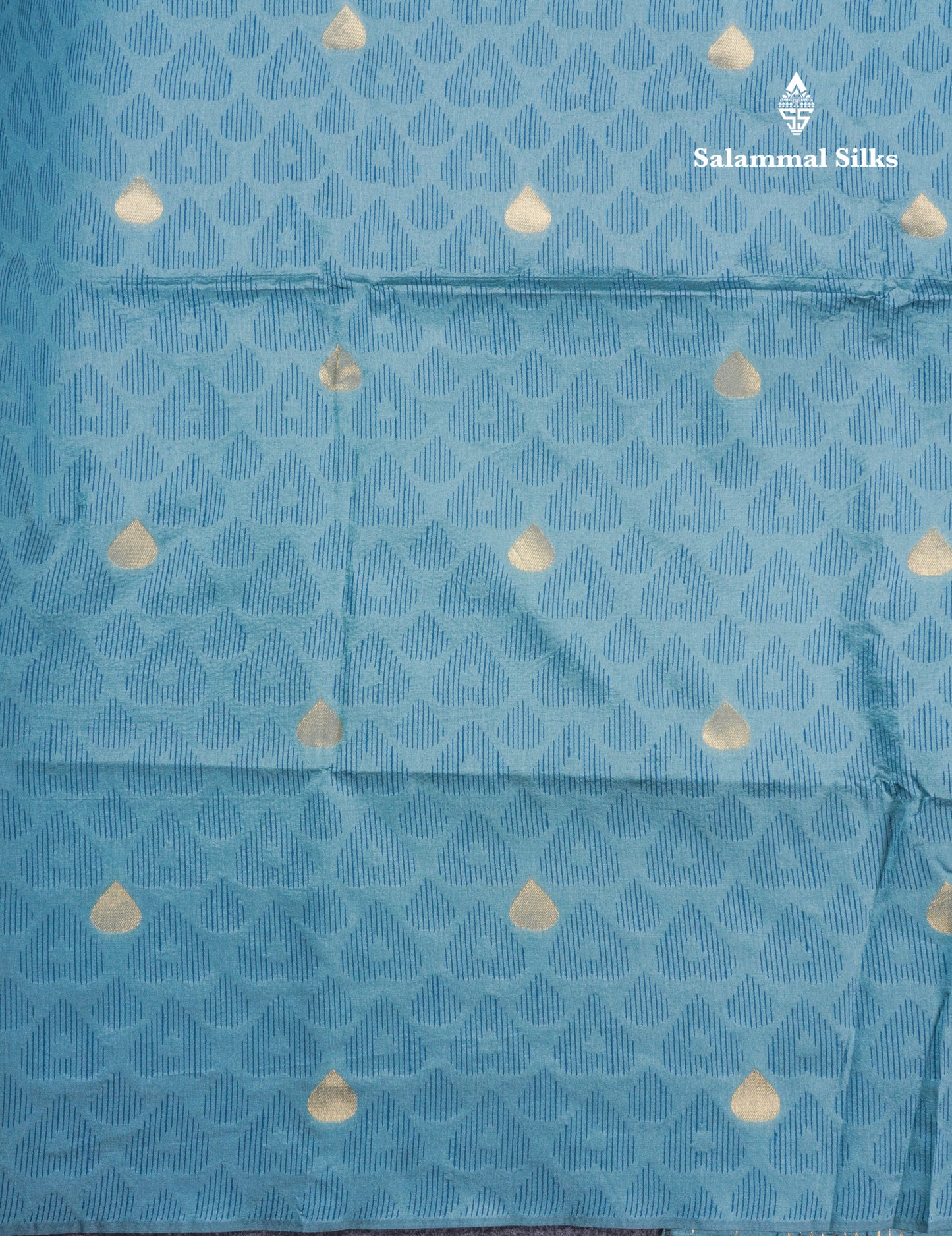 Beautiful Pastel Blue Cotton Mix Saree With Self Blouse