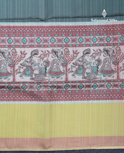 Multicolour Semi Tussar Fancy Saree With Blouse